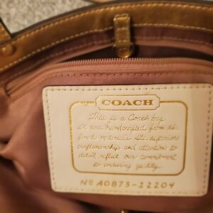 Coach Signature Chrysanthemum Gold & Tan Bag
